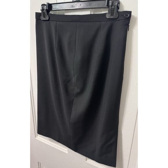 Dolce Gabbana 100% Virgin Wool Black Pencil Skirt Side Slit Size 42 - Picture 4 of 9